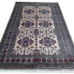 5x8 Beige Color Bokhara Rug - 1.50x2.50 Rug - Bedroom Rug - Luxury Rug - Area Rug - Turkish Rug - Fine Quality Rug - Afghan Rug