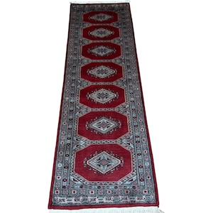 2X6 Red Color Bokhara Rug - Runner Rug - Hallway Rug - Luxury Rug - Bukhara Rug - Fine Quality Rug - Woolen Rug - Afghan Rug