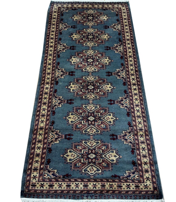 ラグ・カーペット Bukhara rugs 2x6 グレーカラー Bokhara ラグ - ランナーラグ - 廊下敷物 - 高級ラグ