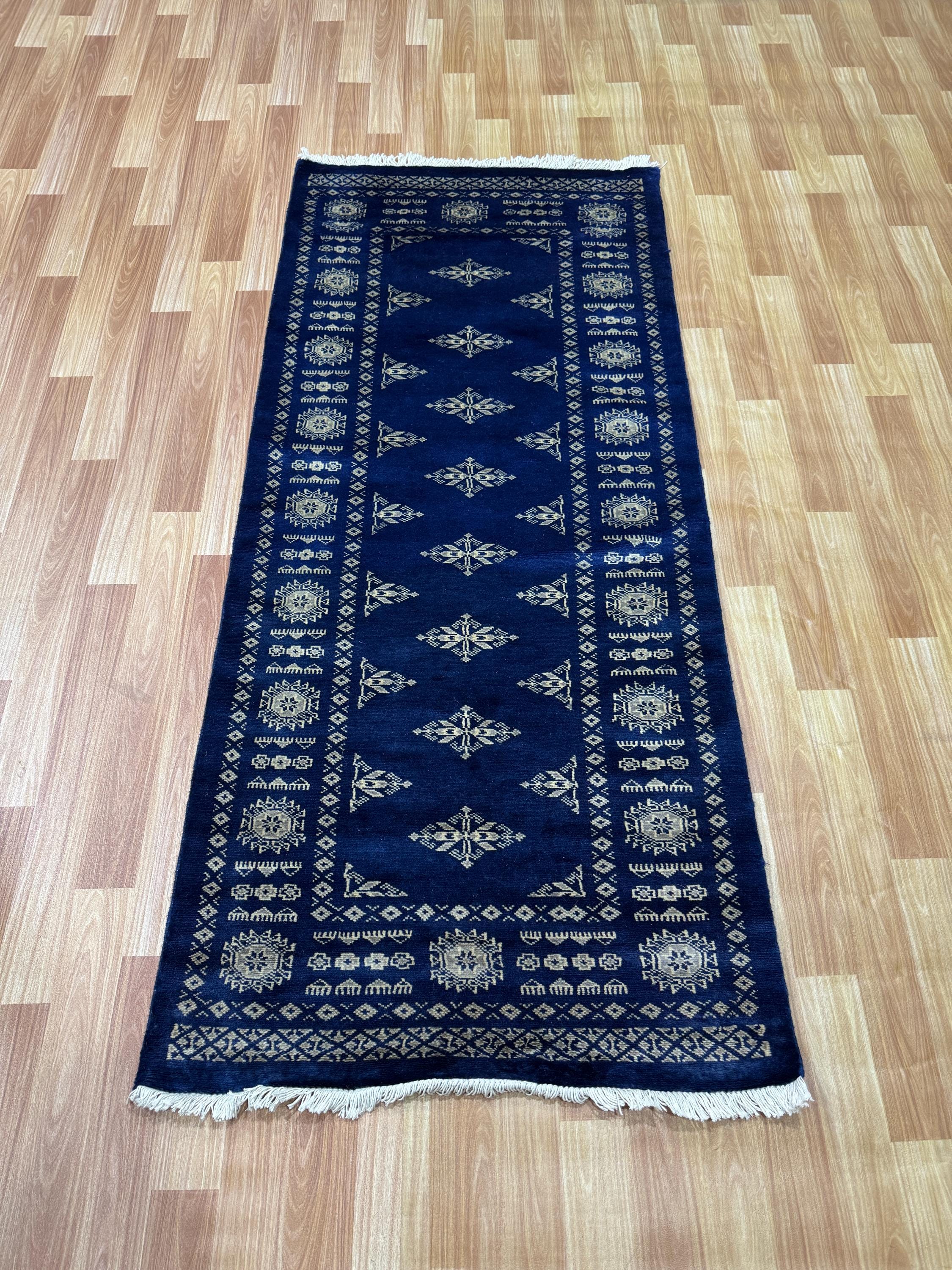 2.6x6 Blue Color Bokhara Rug - 0.80x180 Cm Rug - Hallway Rug - Stairs ...