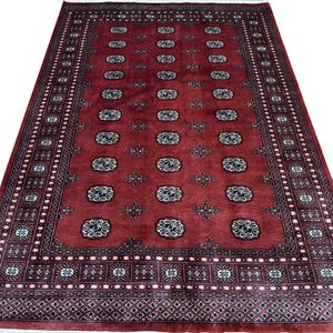 5.6X8 Rust Color Bokhara Rug - 1.70x2.50 Rug - Table Rug - Wool Rug - Living Room Rug - Hand knotted Rug - Area Rug - Washable Rug