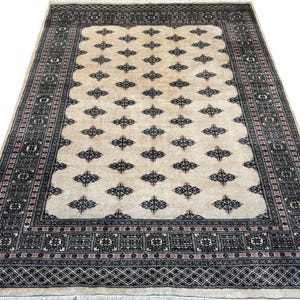 5.6X8 Beige Color Bokhara Rug - 1.70x2.50 Rug - Table Rug - Wool Rug - Living Room Rug - Hand knotted Rug - Area Rug - Washable Rug