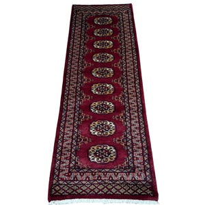 2X6 Red Color Bokhara Rug - Runner Rug - Hallway Rug - Luxury Rug - Bukhara Rug - Fine Quality Rug - Woolen Rug - Afghan Rug