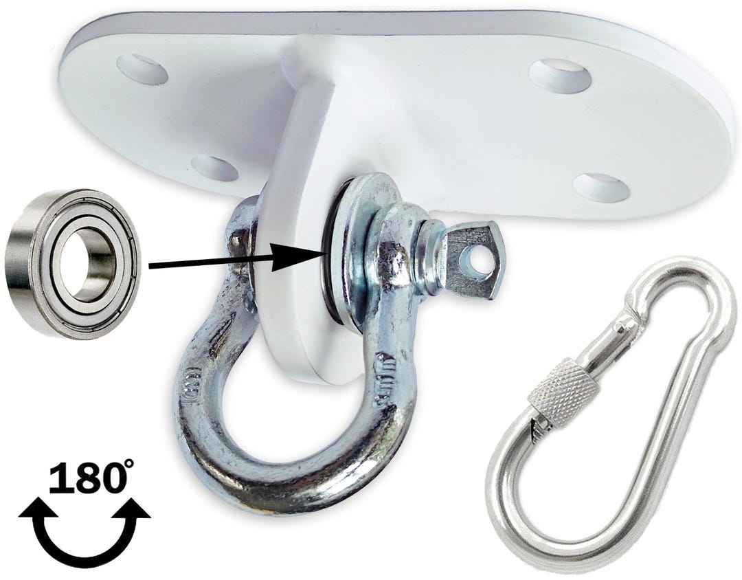 Ceiling Mount With Bearing and Shackle – White Finish, Durable and ...