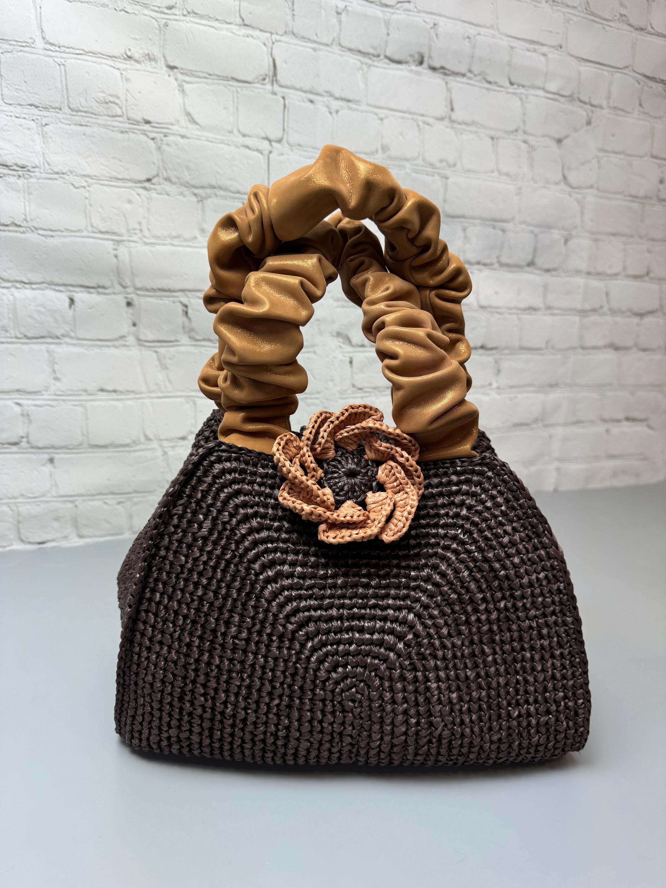 Spin raffia Bucket Bag