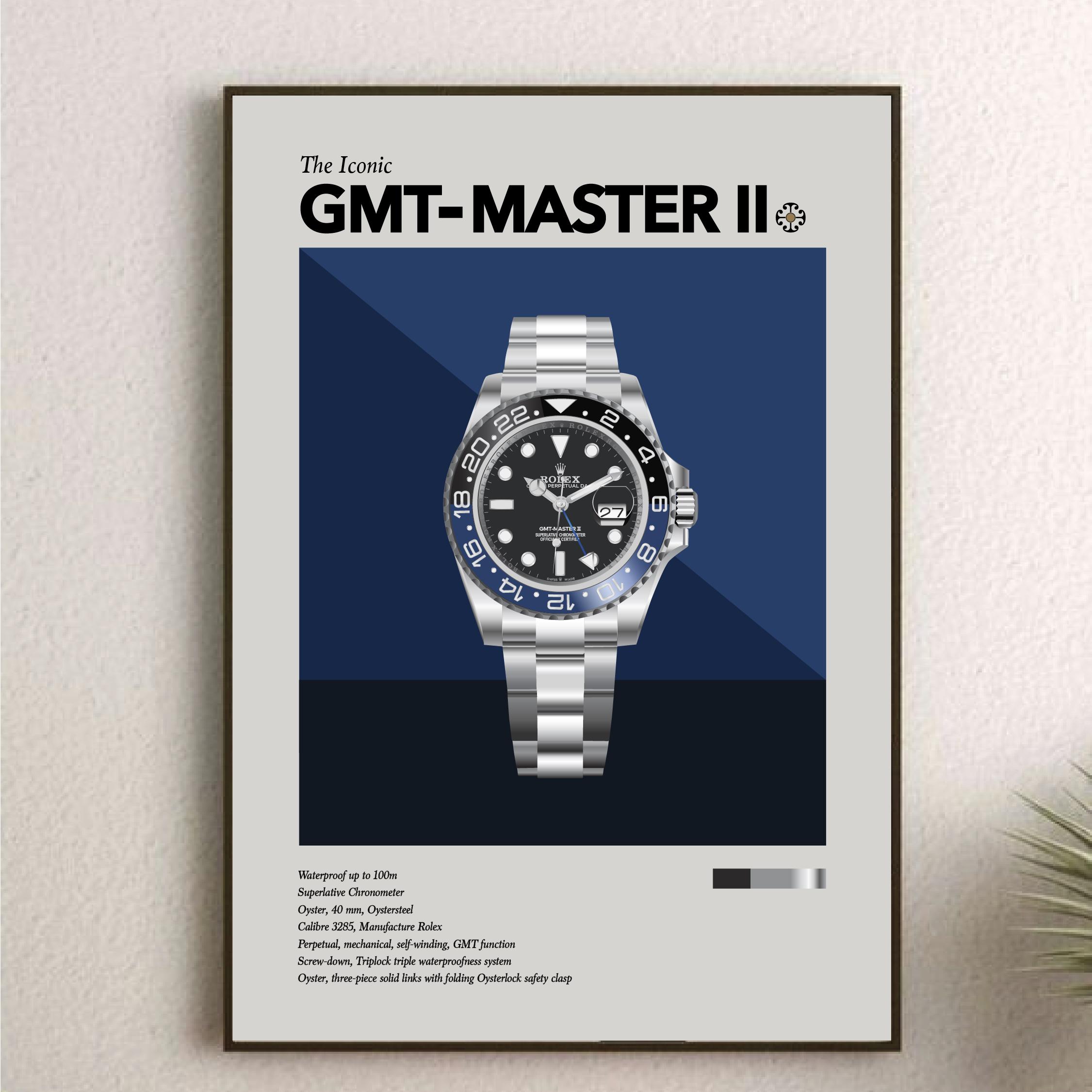 The Iconic  Watch Print Series - Rolex GMT Master II, Batman