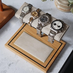 The Foxton Watch Stand - Stone Grey & American White Oak