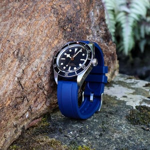 The Fulford FKM Rubber Watch Strap - Blue