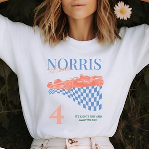 Lando Norris McLaren T-Shirt, Formula 1 Fan, F1 Retro Unisex Tee, Vintage Racing Merch, Motorsport Gift For Daughter, Boyfriend, Dad, Son