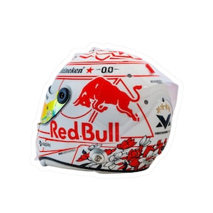 Max Verstappen Red Bull Helmet Sticker, Formula 1 Fan Gift, F1 Motorsport, Water Bottle Notebook Laptop Decal, Merch, Japanese GP 2025 Decor