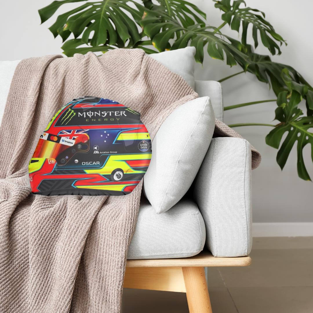 Oscar Piastri McLaren F1 Helmet Pillow, Formula 1 Fan Gift, Motorsport Lover Merch, Sporting Home Decor, Race Memorabilia, Gift For Friends