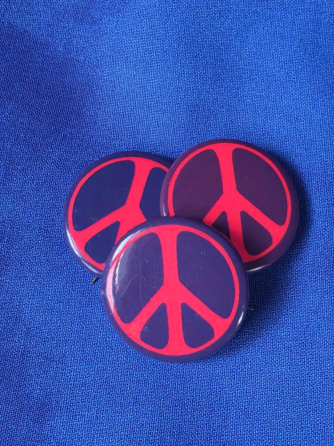 Vintage Peace Sign Button Red - Etsy