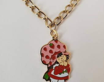 Pulsera vintage con dijes de tarta de fresa
