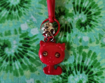 Vintage 80's Bell Charm Cat