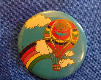 Vintage 80's Rainbow Button