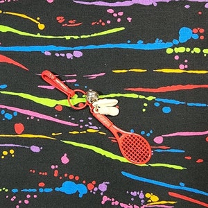 Vintage 80&#39;s Bell Charm Tennis Racket with Shoes