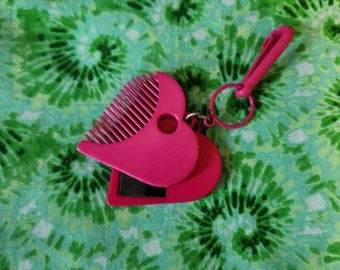 Vintage 80's Bell Charm Comb and Mirror