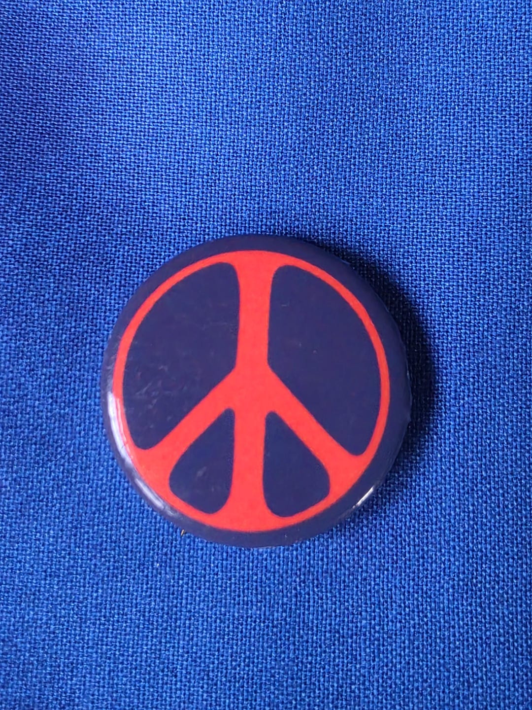 Vintage Peace Sign Button Dark Orange - Etsy