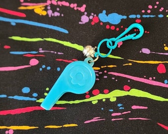 Vintage 80's Bell Charm Blue Whistle