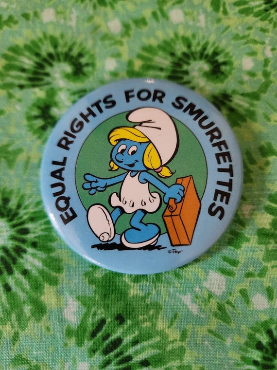 Vintage Smurf Button Pin