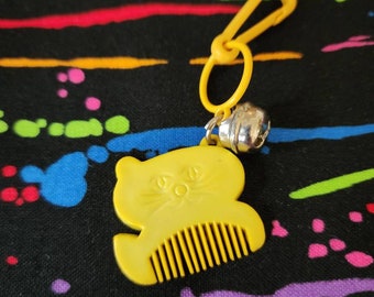 Vintage 80's Bell Charm Cat Comb