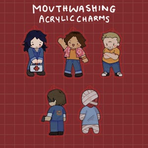 Mouthwashing Game Keychains Charms | Anya Daisuke Swansea Jimmy Curly | 2.8&quot;