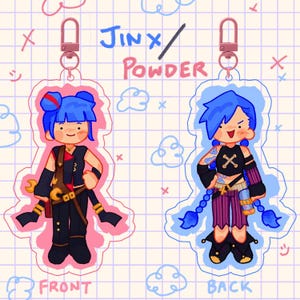 Arcane Jinx Ekko Double-Sided Charms Keychains | League of Legends | Timebomb | 2.5&quot;