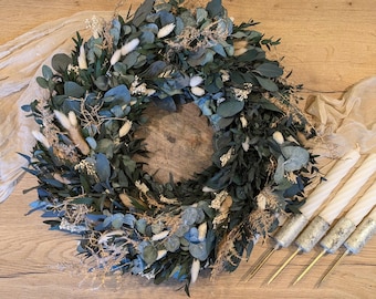 Wreath made of real dried flowers / Wall wreath, wreath diameter 20 cm / 30 cm / 35 cm / 40 cm