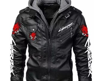 Cyberpunk 2077 Leather Jacket – Custom Samurai Biker Cosplay