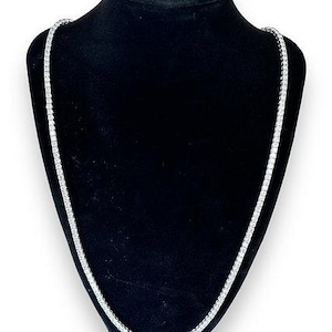 24 In White Gold 3mm Lab Diamond Tennis Necklace 19.21CT