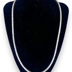 22 In White Gold Lab Diamond Tennis Necklace 22.15CT 25.82GR