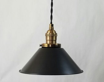 Style#057 Matte black metal shade, hanging pendant lamp, kitchen lighting, restaurant