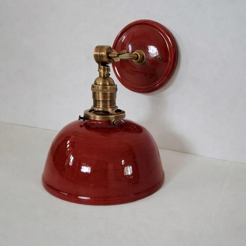 Style#007 Handmade White Ceramic Wall Sconce: Cottage Farmhouse Lamp image 14