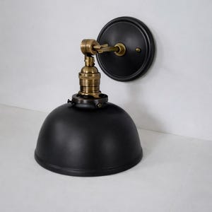 Style#007 Handmade White Ceramic Wall Sconce: Cottage Farmhouse Lamp Black