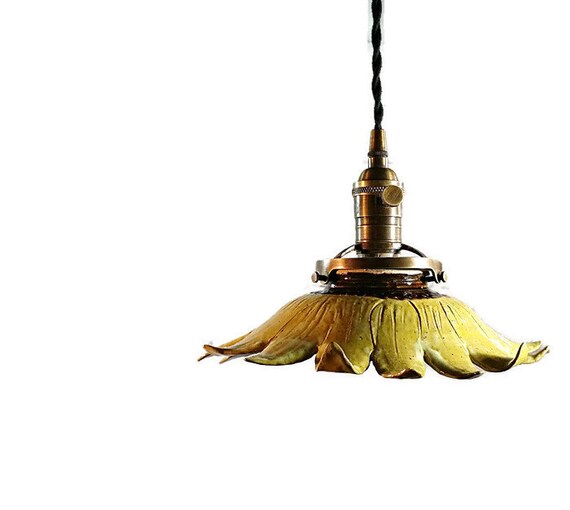 Lighting Sunflower Pendant Light Pottery Light Ceramic Light Sunflower Kitchen Pottery Custom Lighting Home Decor Lighting