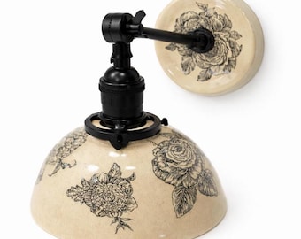 Beautiful Black Floral Wall Sconce
