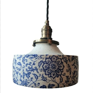 Style # 069 Floral Farmhaus Licht, moderne Bauernhaus Licht, hängende Lampe aus Ton, Kücheninsel Lichter, Einweihungsparty Geschenk, handwerkliche Tonlampe
