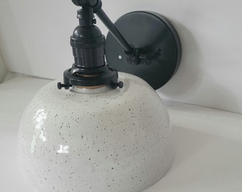 Style#077 White speckled farmhouse sconce