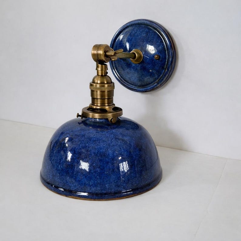 Style#007 Handmade White Ceramic Wall Sconce: Cottage Farmhouse Lamp image 15