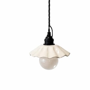 Handmade Victorian Fluted Pottery Pendant Lamp
