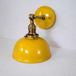Style#007 Handmade White Ceramic Wall Sconce: Cottage Farmhouse Lamp Yellow