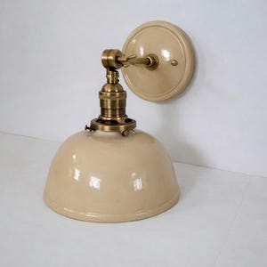 Style#007 Handmade White Ceramic Wall Sconce: Cottage Farmhouse Lamp Beige