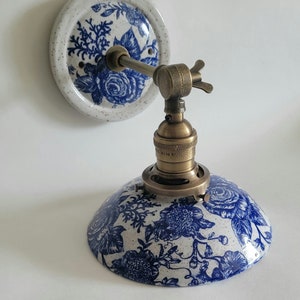 Style#062 Farmhouse decor, Sconce, bedside wall light, wall sconce, plug in wall sconce, pottery lamp, ceramic lamp, clay wall sconce, lamp