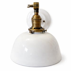 Style#066 Handmade White Farmhouse Wall Sconce: Adjustable Arm Bedside Light