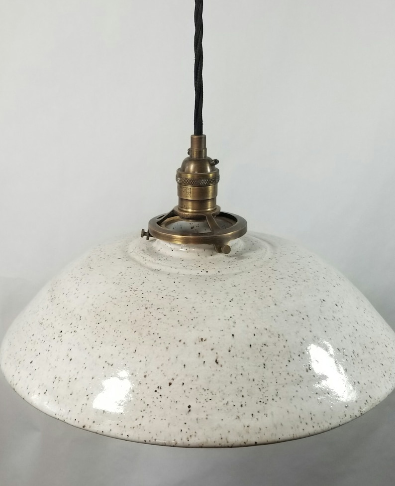 Style048 Beautiful white speckled farmhouse light, lighting, kitchen lighting, restaurant, kitchen island lighting image 2