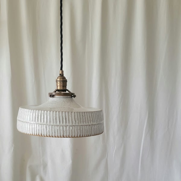 Style#001 Hand Carved Lines, Hanging pendant Lamp-Lighting-Lamp-Ceramic Lamp-Pendants-Home Lighting decor