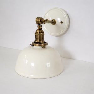 Style#007 Handmade White Ceramic Wall Sconce: Cottage Farmhouse Lamp image 13
