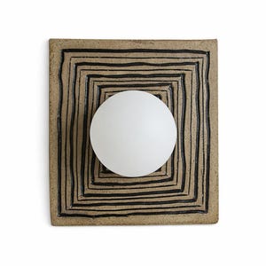 Geometric Ceramic Wall Sconce: Square Pottery Lamp, Home Lighting