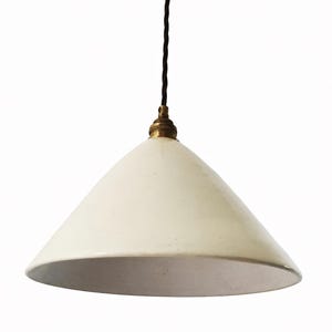 Style#005 Handmade Ceramic Pendant Light | Minimalist Farmhouse Hanging Lamp | Cream Pottery Ceiling Light | Modern Rustic Kitchen Lighting