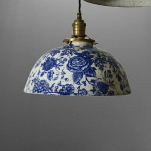 Style#002 Beautiful vintage design blue and white hanging pendant lamp, these are sold separately